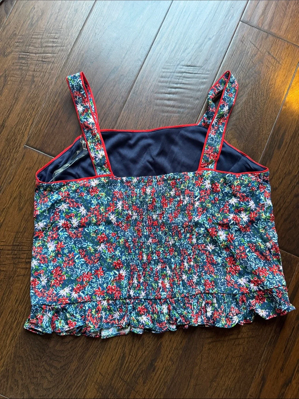 GB Girls Floral Two-Piece Crop Top & Skirt Set - Red & Blue Floral